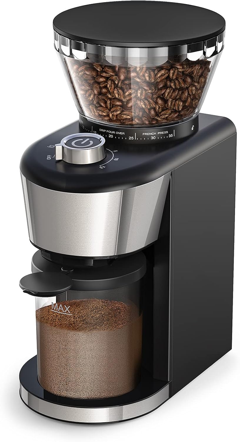 Conical Burr Coffee Grinder, Electric Coffee Grinder with 35 Grind