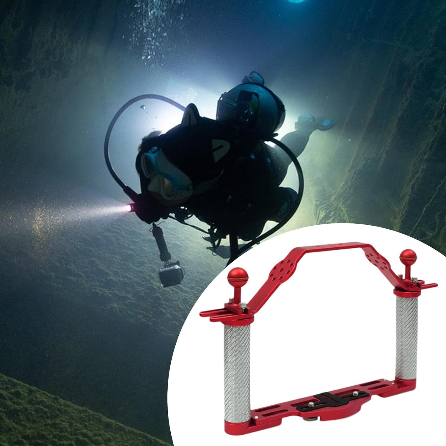 Aluminum Alloy and Carbon Fiber Underwater Camera Bracket,Rack and Handle image 2