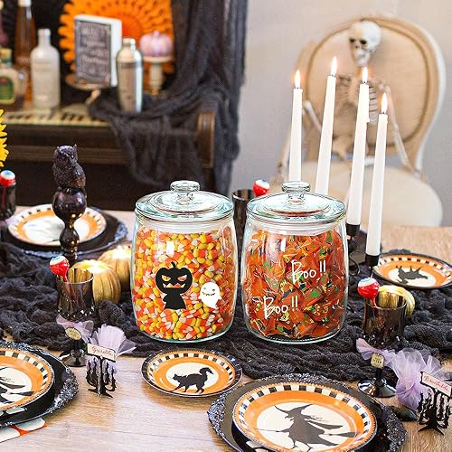 Miniatura 6 de Tarros de vidrio de medio galón con tapa, juego de 2 tarros de galletas de boca ancha, tarro de boticario para dulces, recipientes de vidrio para