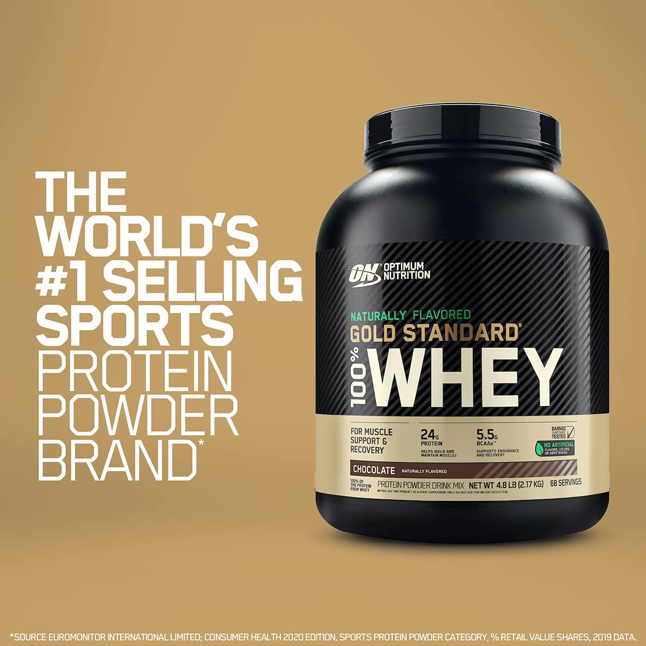 Optimum Nutrition Gold Standard 100% Whey Protein Powder, Naturally Flavored Chocolate