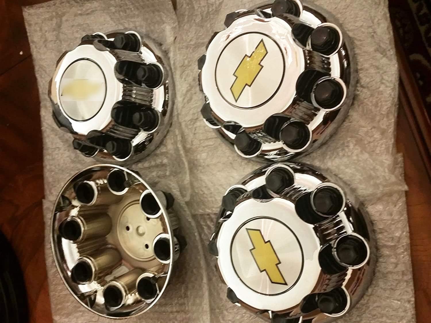 JDM Auto Lights Chevrolet Chevy Silverado 2500 3500 Epress Van 16" 8 Lug Wheel Chrome hub caps Center Set : Automotive