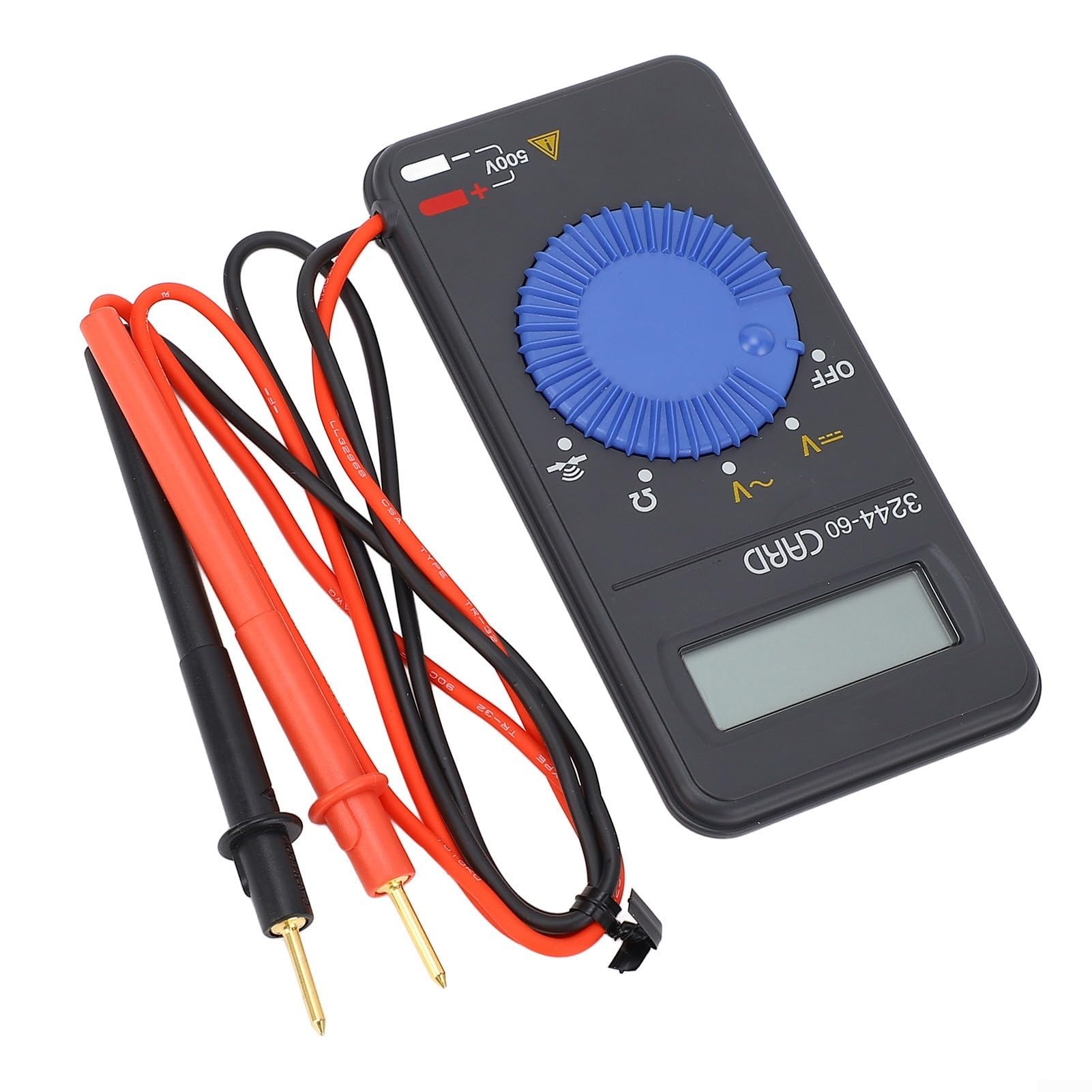 Multimetro per schede 3244-60 con test di isolamento, punte di misurazione da 15 mm per prese profonde, display LCD digitale, protezione da cortocircuito, con borsa per il trasporto e cavo