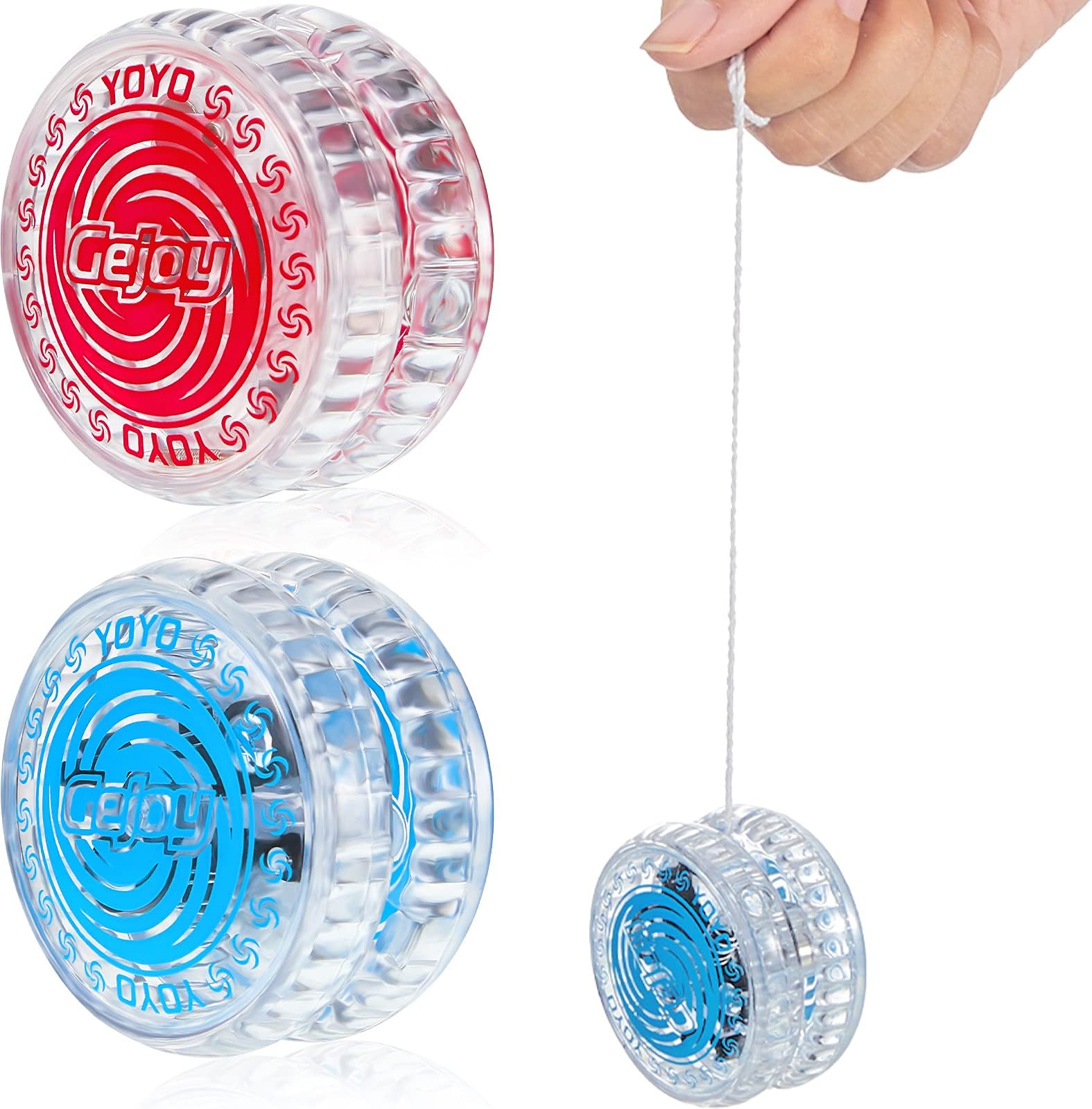 Gejoy 2 Pieces LED Light Up Beginner Toys Responsive Ball Bearing Toys for Birthday Christmas Party Goodie Bag Fillers Classroom Prizes (Tornado Style)