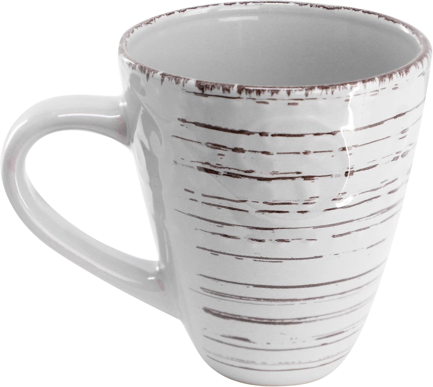 Elama Malibu Calcite 16-Piece Stoneware Embossed Pattern Reactive Glaze Light Gray Dinnerware Set, Tableware, Serveware Set (Calcite Gray) - Image 5