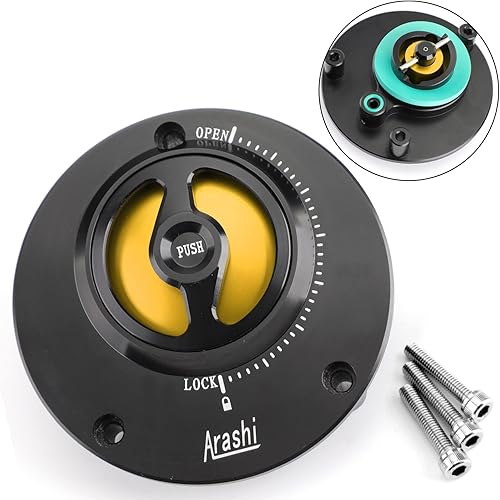 Miniatura 3 de Areyourshop Tapa de depósito de gasolina sin llave para Yamaha YZF-R1 2004-2017, YZF-R6 2003-2016, FJ-09MT-09 Tracer 2013-2016, FJR 1300 2006-2016,