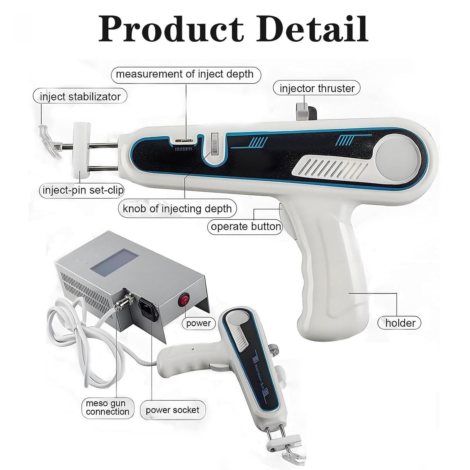 Equipo de Estética Facial Profesional con Mesogun Vanadio: Dispositivo para Mesoterapia,Hidrafacial,Lifting con Resultados de Centro Estético en el Hogar
