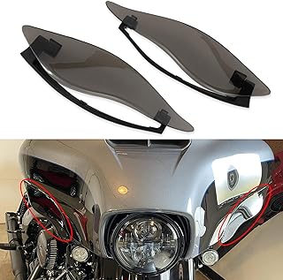 Fairing Air Deflectors, PSLER Fairing Side Wing Windshield, Fairing Side Shield, Adjustable Wind Deflectors for Electra Glide Street Glide Trike 2014-2023, Smoke