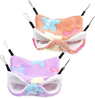 BESTOYARD 8 Peças Rede De Hamster Pequena Rede Para Animais De Estimação Hamster De Pelúcia Gaiola Furão Acessórios Hamster Cama Quente Rede De Balanço Pequenos Animais Ninhos Pendurados