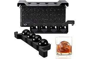 berlinzo Clear Ice Ball Maker - 8 Large Ice Spheres for Whiskey, Cocktail & Bourbon