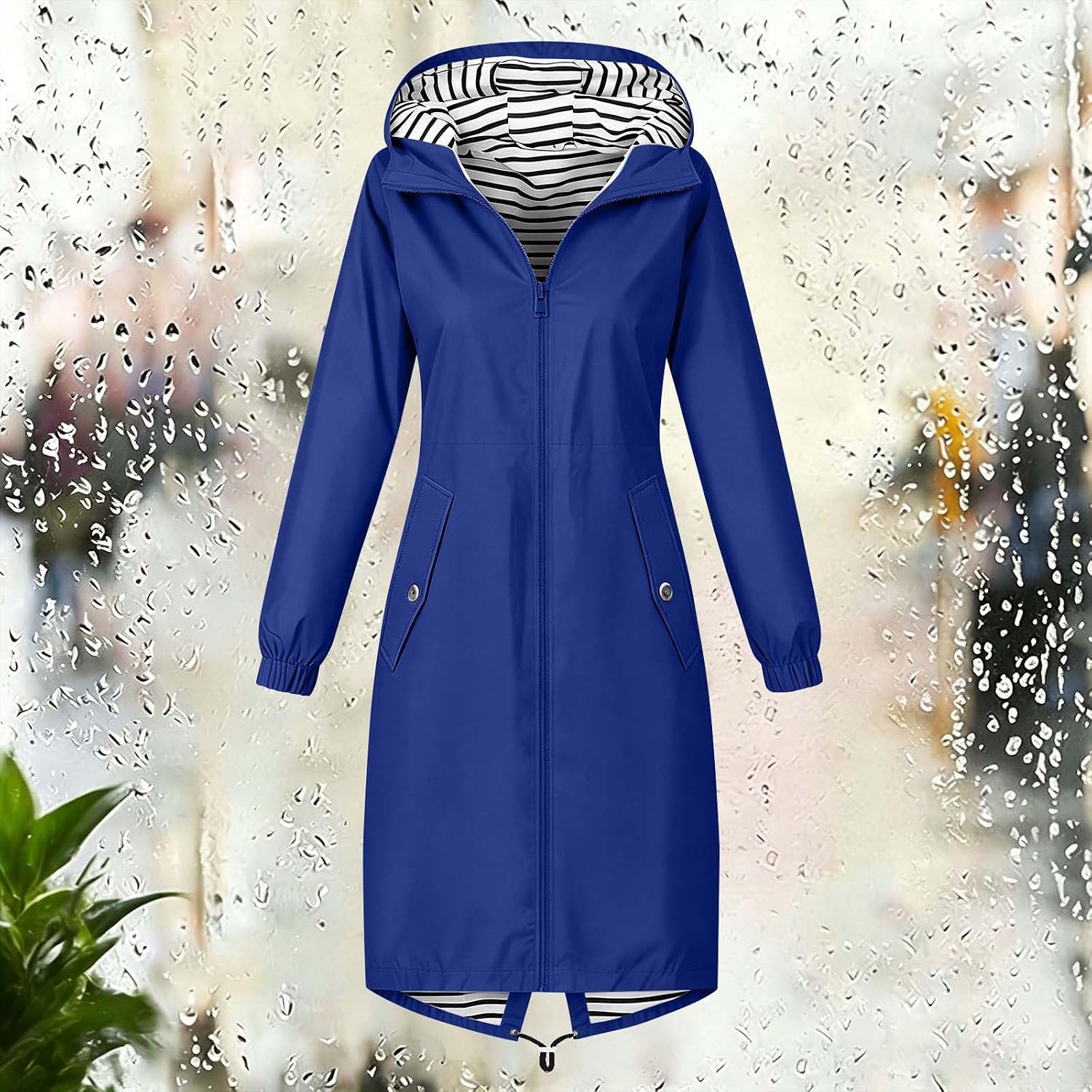Womens Long Raincoats Rain Jacket Waterproof Hooded Windbreaker for Outdoor | Rain coat Hooded Windbreaker for Travel Outdoor womens raincoat with hood trench coats for puffer jacket women long rain