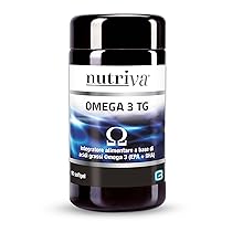 NUTRIVA Omega 3 TG, Integratore Alimentare Ricavato da Olio di Pesce, Ricco in Acidi Grassi Omega 3, Ideale per il Benessere del cuore e cervello – 90 Softgel