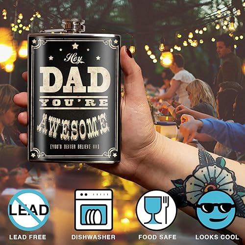 Vista 7 de Trixie & Milo - Botella de acero inoxidable de 8 onzas para licor. Viene en una caja de regalo. Diseño a prueba de fugas, fácil de limpiar, 3.75 x