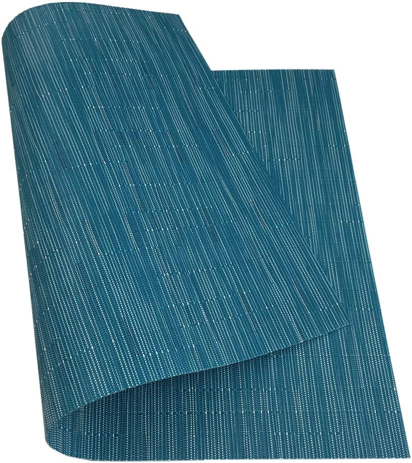 Red-A Placemats Set of 6 for Dining Table Heat-Resistant Washable Place Mats Woven Vinyl Kitchen Table Mats Easy to Clean,Blue : Home & Kitchen