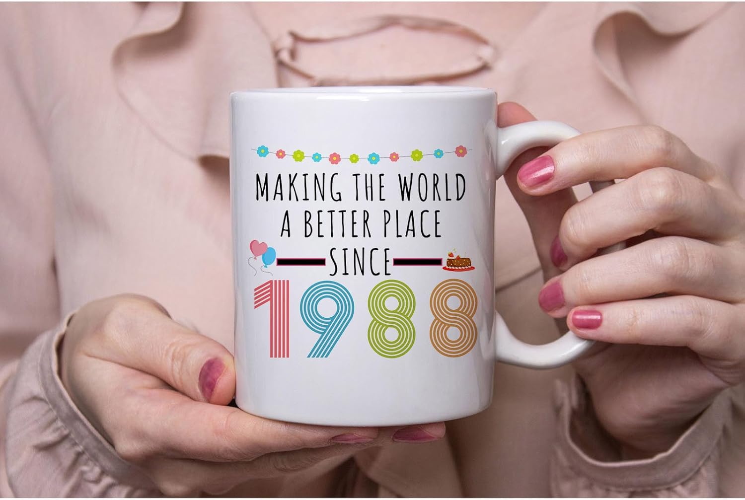 Choinn 1988 38th Birthday Gifts for Women Men, Turning 38 Years Old Birthday Gift Coffee Mug for Mom, Dad, Grandma, Grandpa, 38th birthday Gifts Ideas, Fathers Day Mothers Day Christmas 11oz Cup - Image 3