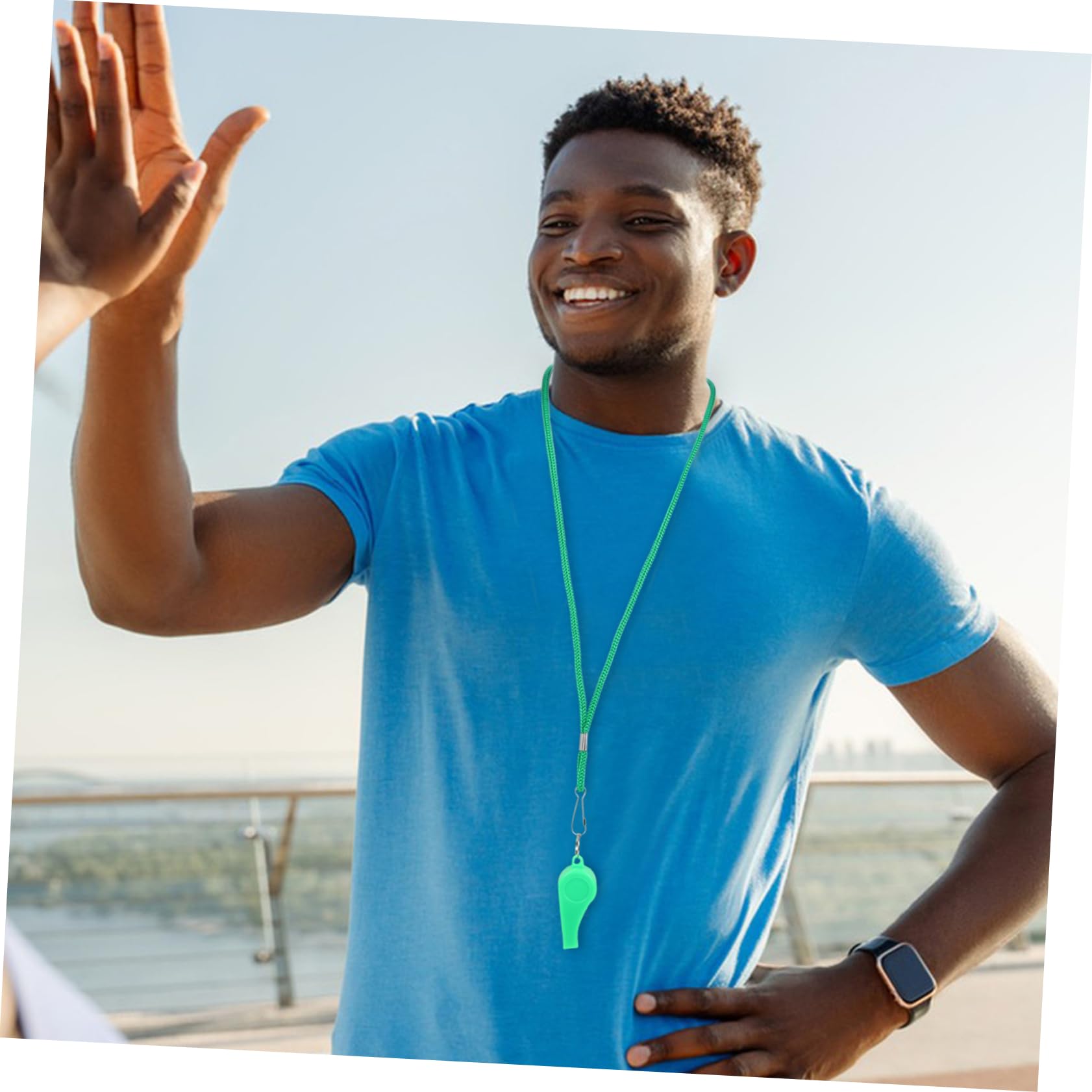 Hemoton Emergency Safety Whistle for Soccer Basketball Hiking and Training Set of 4 Plastic Whistles