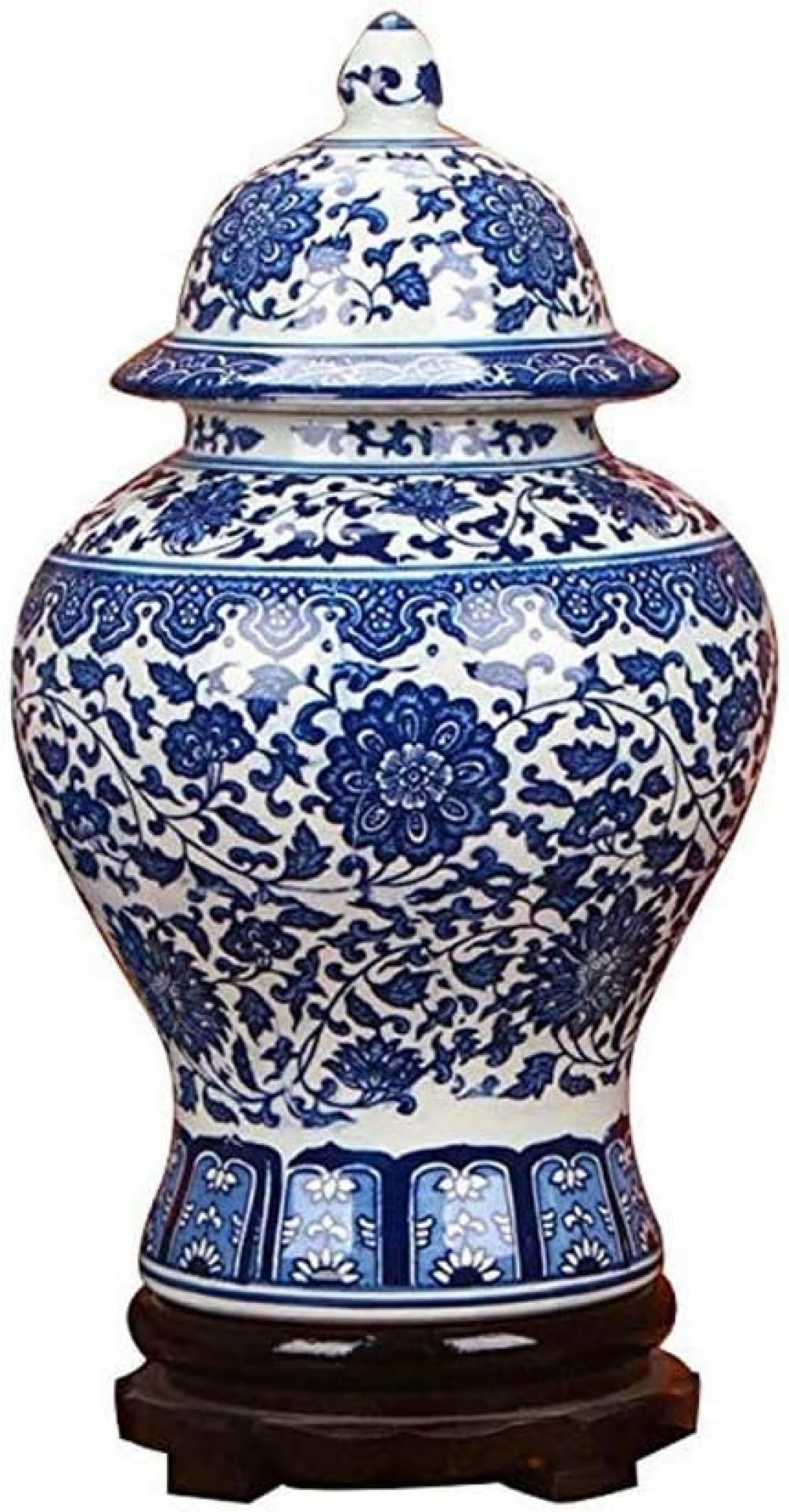 Vaso in ceramica blu, fiore DecoionLarge vasi da pavimento, vasi da fiori per vivere vasi in Cina Vaso in ceramica animale Decorazione in ceramica cinese Vaso in ceramica cinese Vaso blu e bianco Vaso