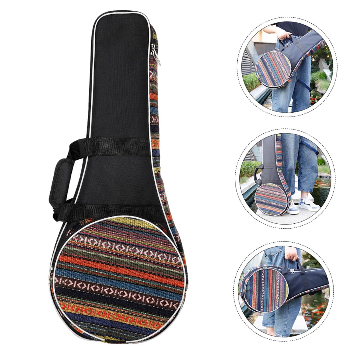 Alipis Zaino Mandolino Imbottito Nazionale con Manico Comfort e Ampia Tasca Frontale Custodia Strumento Musicale per Viaggi Borsa Doppia Spalla Elegante e Funzionale per Musicisti