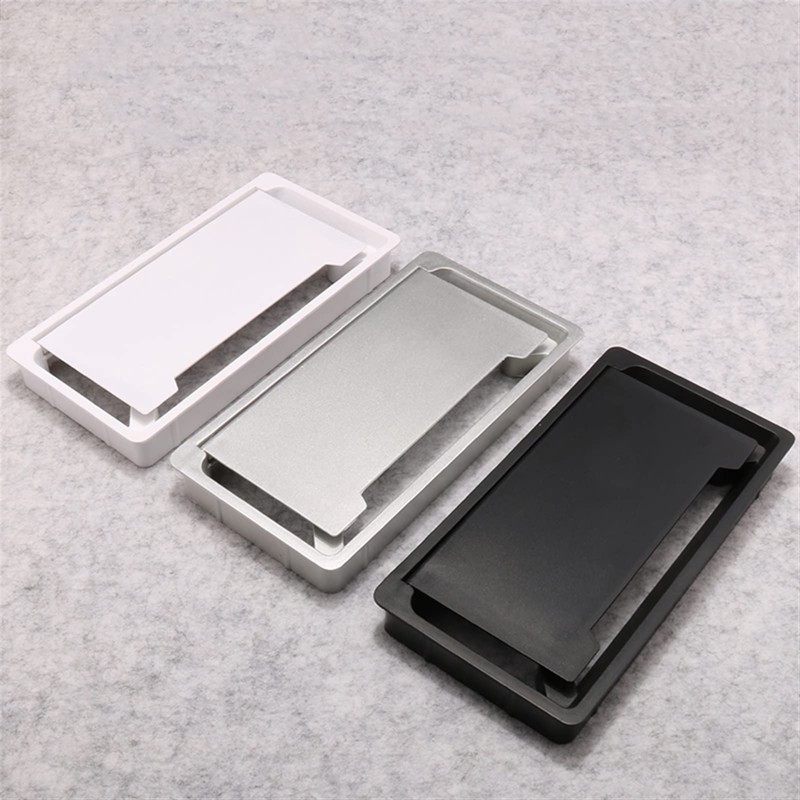 Passacavo per scrivania, Copriforo for cavi in ABS Base rettangolare Uscita cavi for tavolo Scrivania for computer Passacavo Protezione for cavi Organizzatore(Silver)