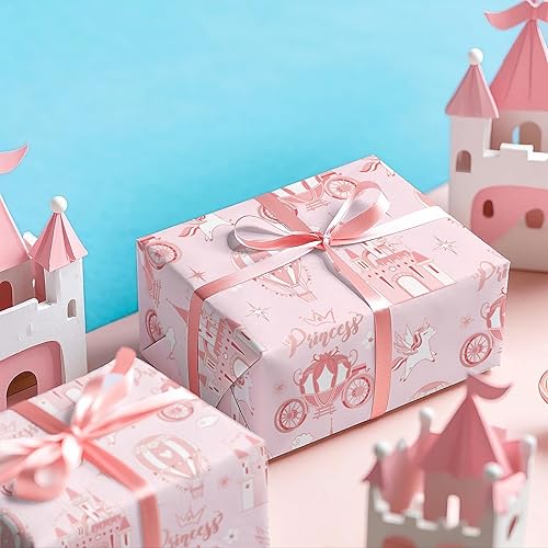 Vista 236 de WRAPAHOLIC Papel de regalo reversible, mini rollo, 17 pulgadas x 33 pies, adorable diseño de gato y azul sólido para cumpleaños, vacaciones