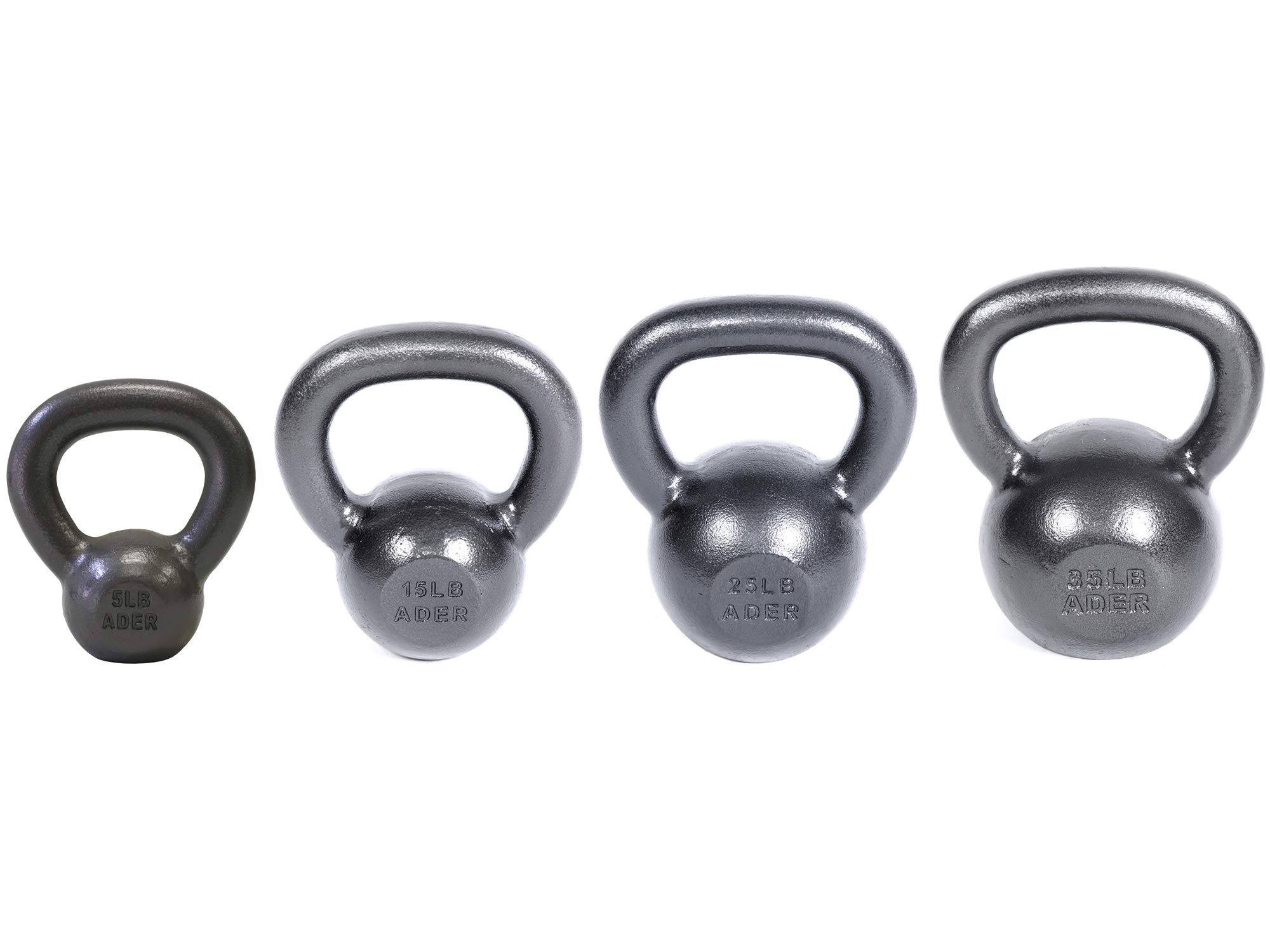 Ader Sporting Goods Premier Kettlebell Set- (5, 15, 25, 35 Lb) 4 Pcs w/DVD & Gym chalk ball