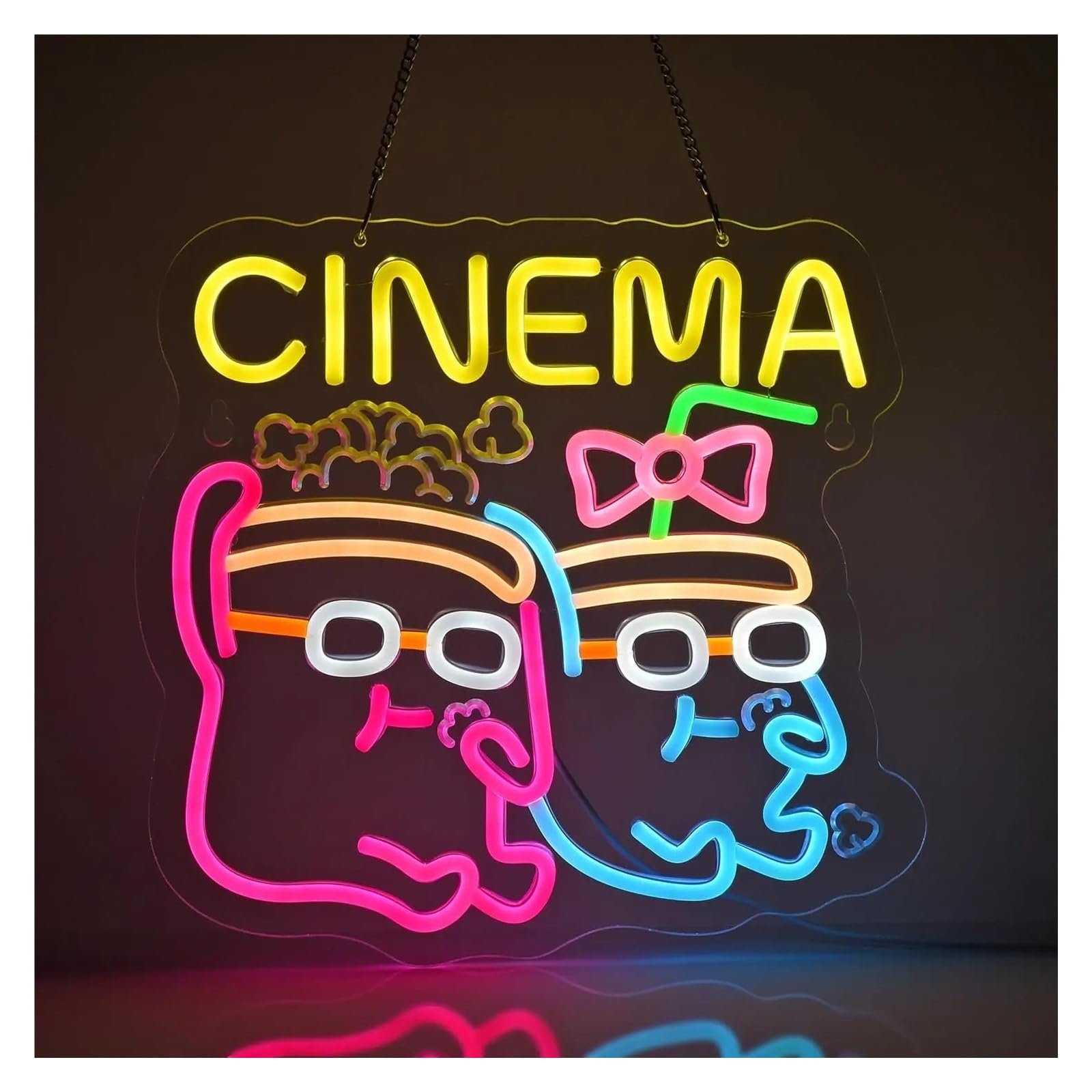 XENITE Luci al Neon Da Parete Luce LED Dimmerabile USB Per Insegna Al Neon Cinemaper Decorazioni Commerciali E Home Theater Per Film, Camera Da Letto 33X32cm
