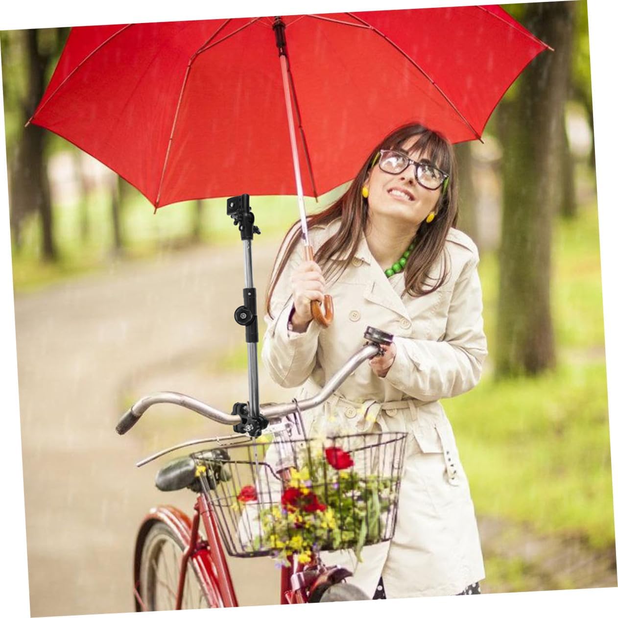 BESPORTBLE 2pcs Bike Umbrella Holder Clamp for Bicycle Stroller Wheelchair Easy Install Portable Outdoor Mount Stand for Rain and Sun Protection