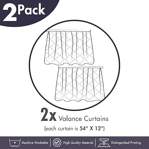 Miniatura 3 de Ambesonne Paquete de 2 cenefas de ventana con diseño de música, boomboxes retro y casetes de cinta, sistema de sonido de audio vintage, cenefas de