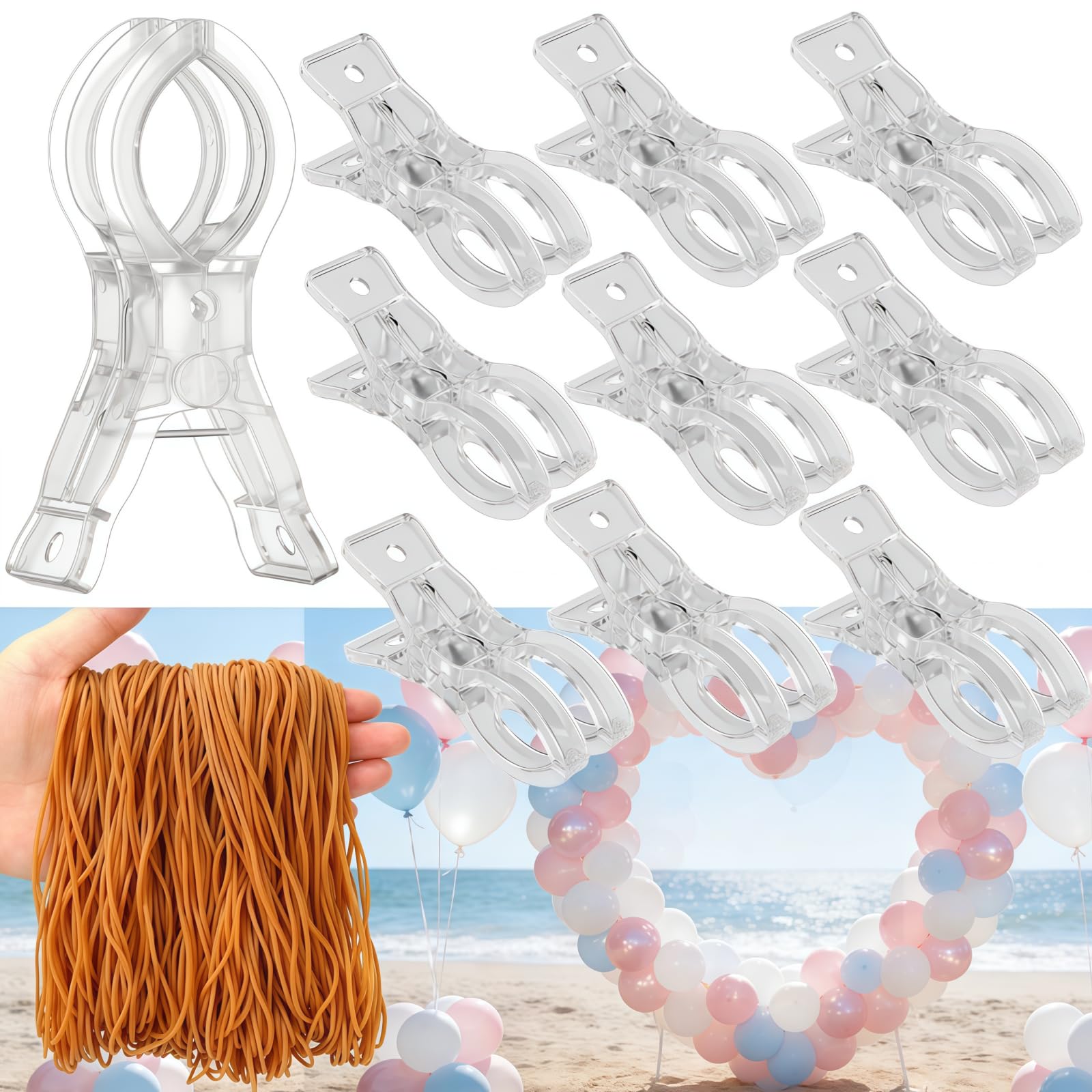 Pinces transparentes pour arche de ballons et élastiques pour décor de mariage - 8