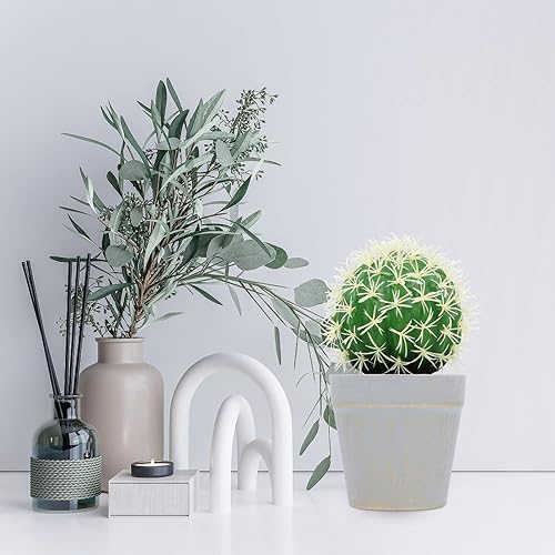 Miniatura 8 de HOMSFOU Cactus en maceta, adornos de oficina, plantas de interior para interiores, macetas pequeñas para interiores, bonsáis de imitación de cactus