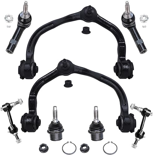 Miniatura 1620 de Detroit Axle - Kit de brazos de control de extremo delantero RWD para Dodge Ram 03-06 2500 3500, 2 brazos de control superior con rótula 2 varillas
