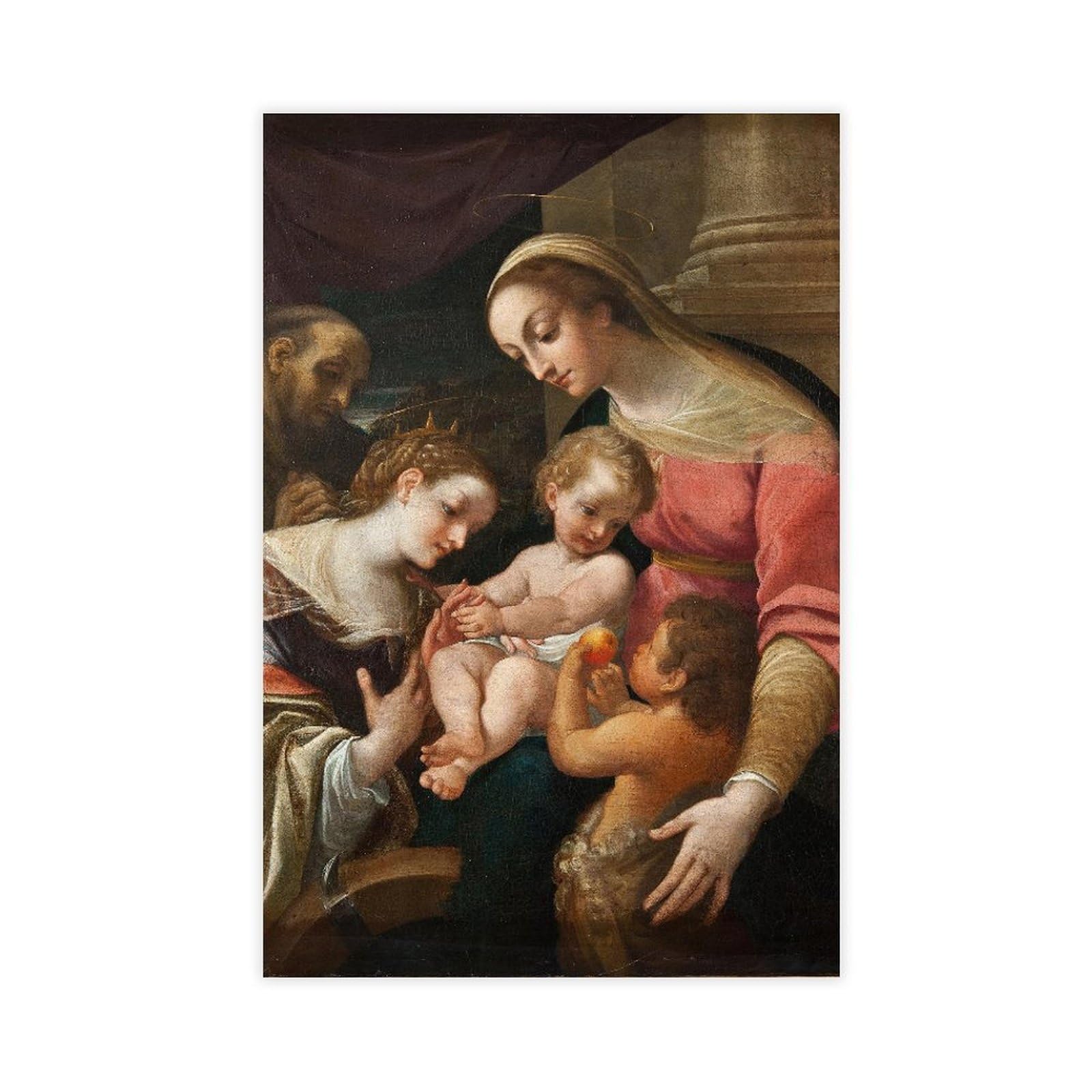 The Mystic Marriage of St Catherine Canvas Poster for Home Decor Gift