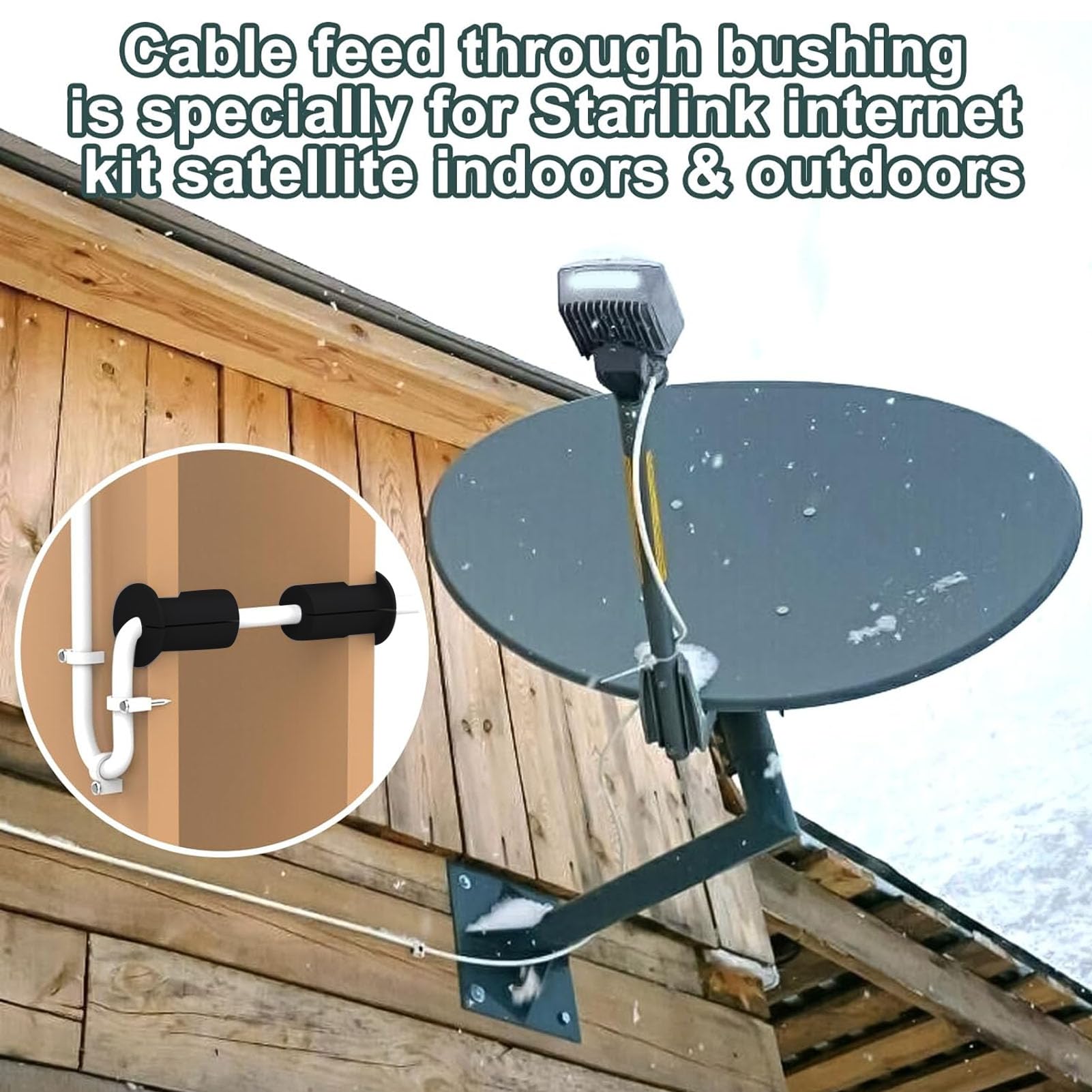 4PCS Cable Routing Kit for Ethernet Cable, 1 Inch Rubber Wall Hole Cable Feed Through Bushings, Ethernet Cable Grommet Compatible with Cable Under 7mm (Black)