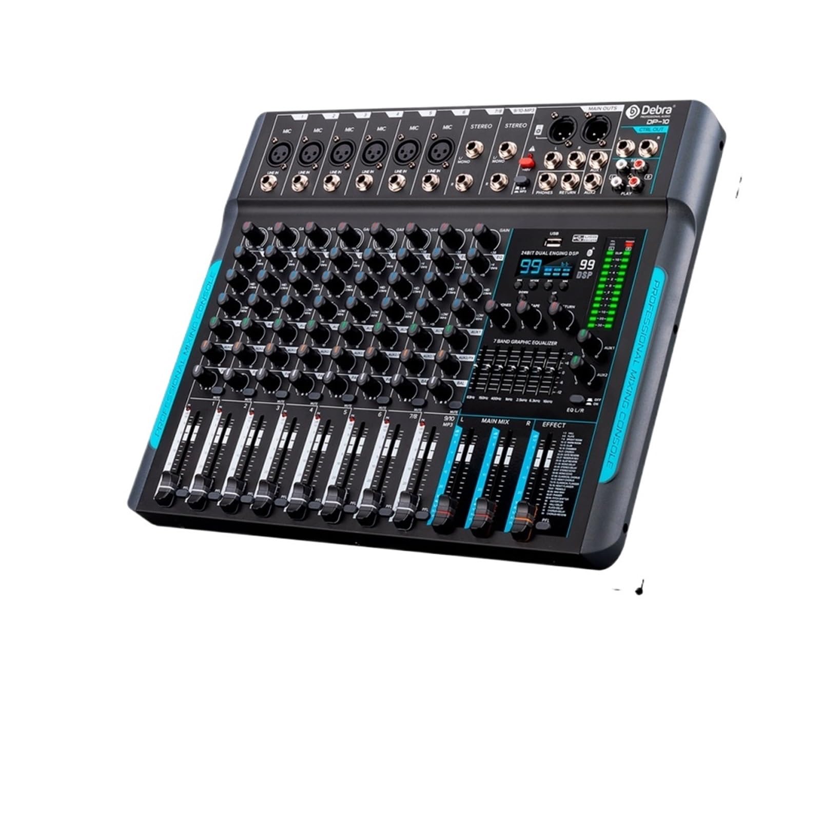 99 DSP Mixer DJ Controller 10 Canali Reverb Registrazione Mixaggio Con Bluetooth 5.0 Prestazioni Professionali Musica dal vivo