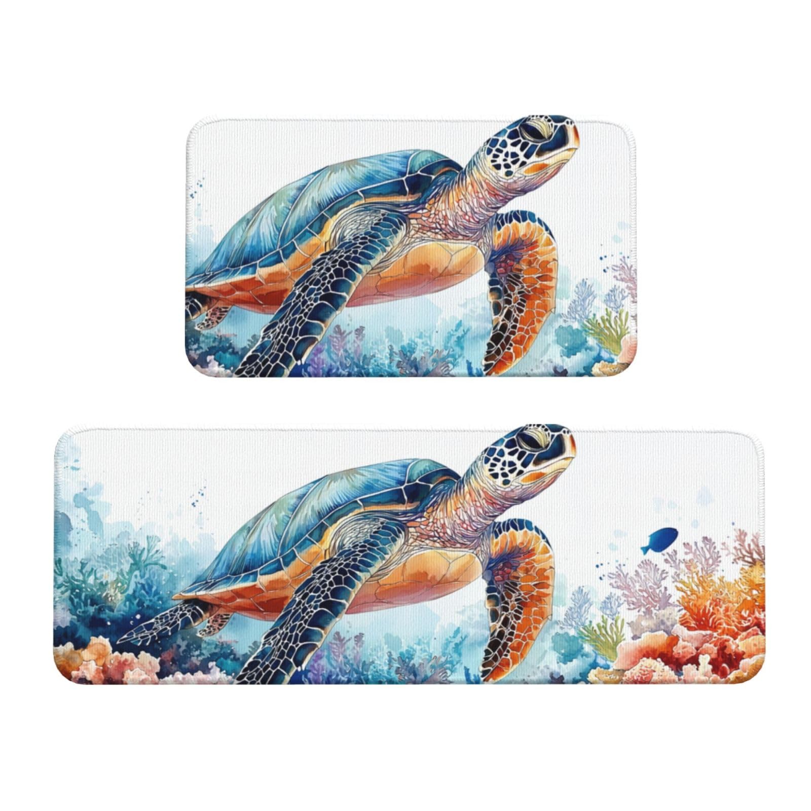 Tapetes de cocina para el suelo con diseño de tortuga, ideales para dar vida a tu lavandería