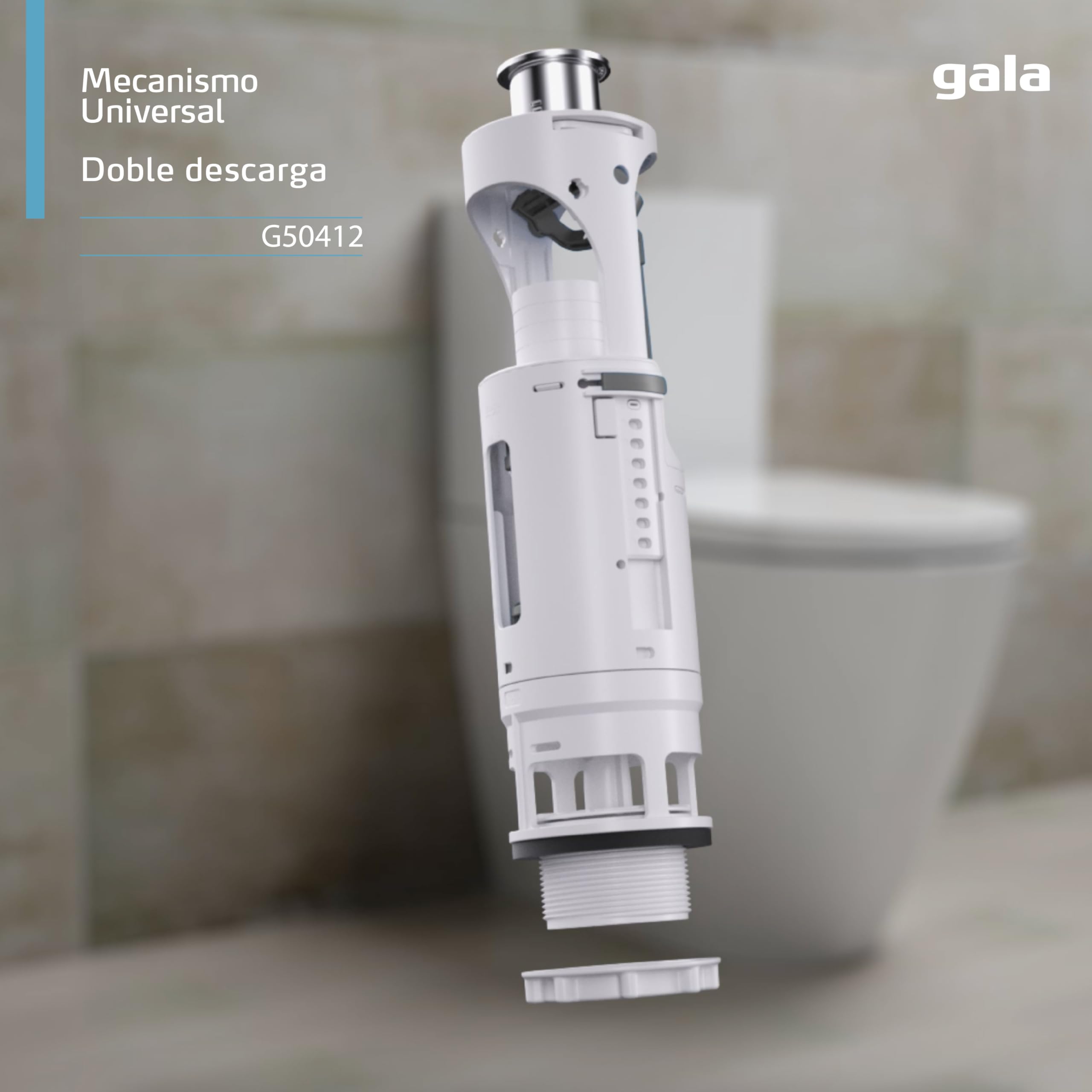 Gala Mecanismo G50412 – Mecanismo universal de doble descarga. Compatible con cisternas Gala y de otras marcas. Fácil instalación