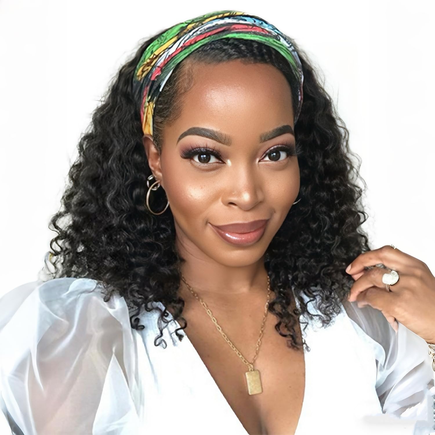 Amazon.com: XSY Headband Wig Human Hair Deep Wave 14 Inch 150
