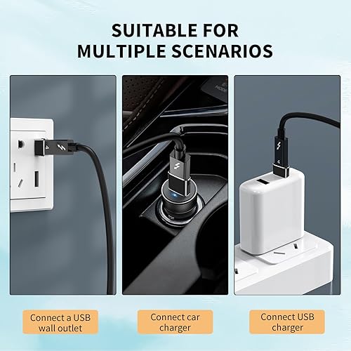 Miniatura 7 de Adaptador USB a USB C, 5 unidades, convertidor de cargador tipo C hembra a macho, convertidor de cable de carga tipo C hembra a USB A macho para