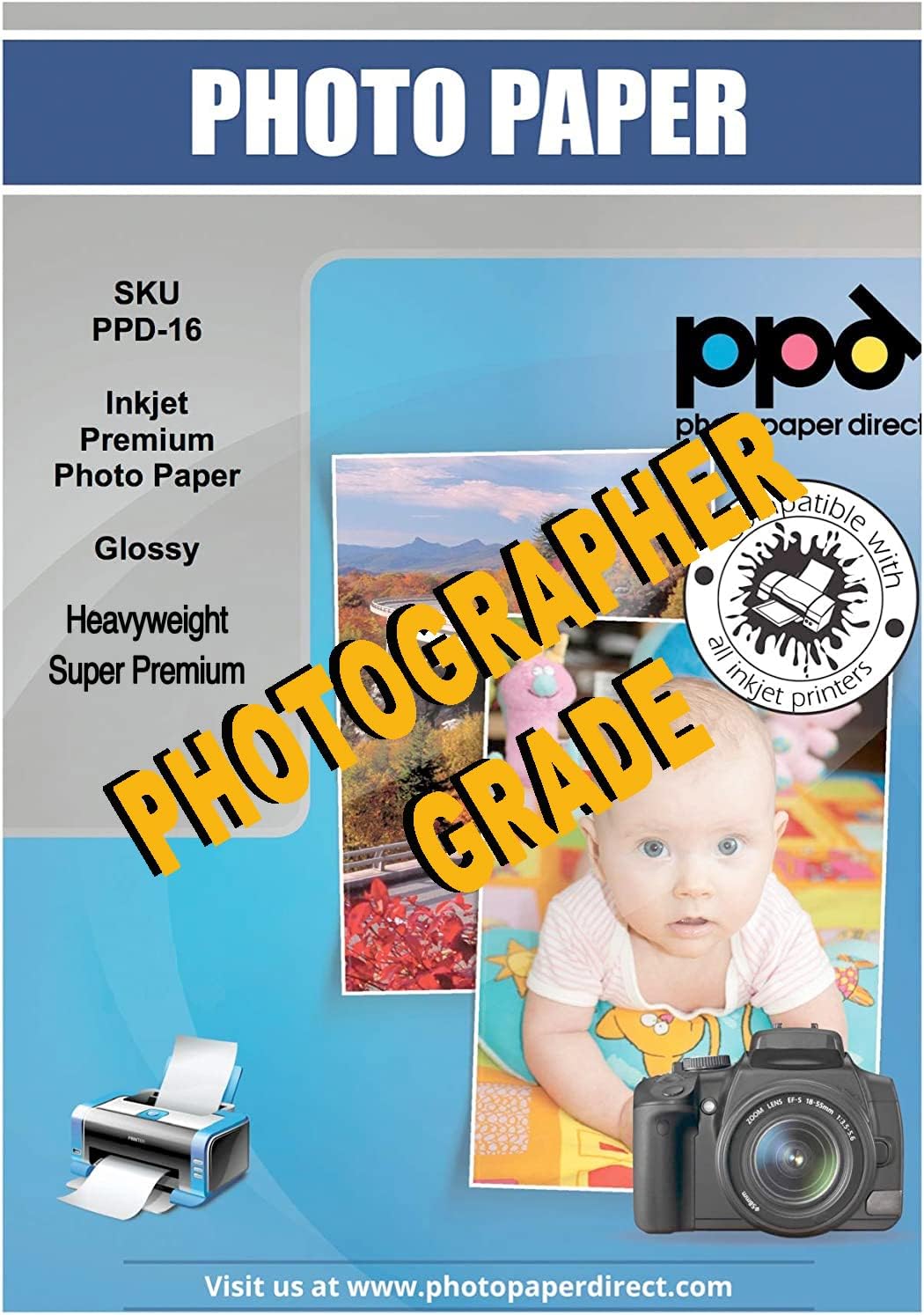 PPD Inkjet Gloss Super Premium Photo Paper 6 x 4 Inch 280gsm x 50 ...