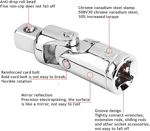 Miniatura 7 de Juego de 3 adaptadores de enchufe universal de acero templado de 14 pulgadas 38 pulgadas 12 pulgadas Kit de enchufe giratorio herramientas manuales