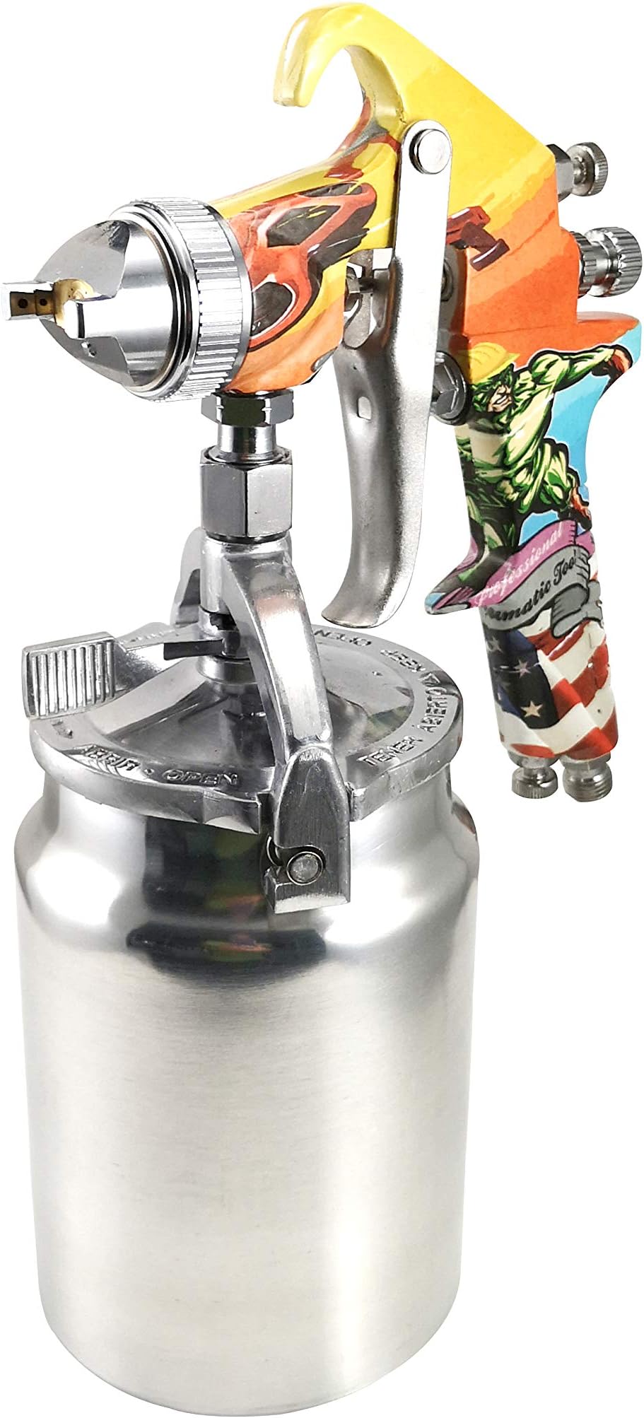 Professional HVLP Siphon Feed Spray Gun 1L Non-drip Paint Cup with Nozzle Tip Size 1.7mm D-D97V-SG-CY