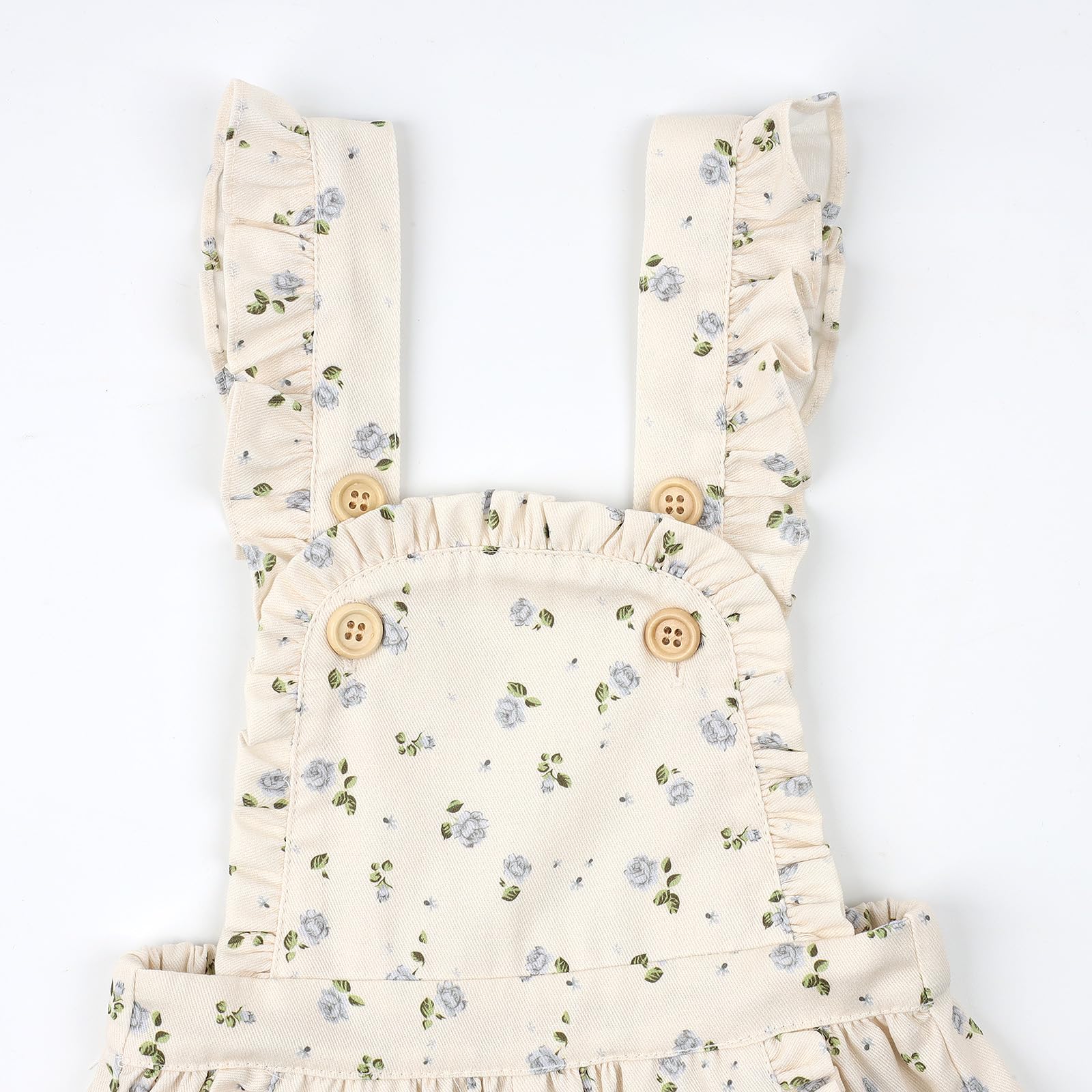 HOOLCHEAN Salopette à volants pour bébé et petite fille Printemps Été Bleu floral