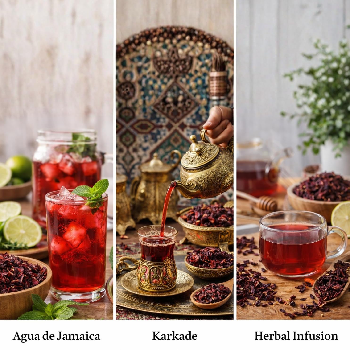 2lb Dried Whole Hibiscus Flowers and Petals, Flor de Jamaica, Sorrel Flower, Zobo Flower perfect for Tea and Mexican Agua Fresca by Mecca Foods | perfect for Mexican Agua Fresca, Tea, Flor de Jamaica, by Mecca Foods