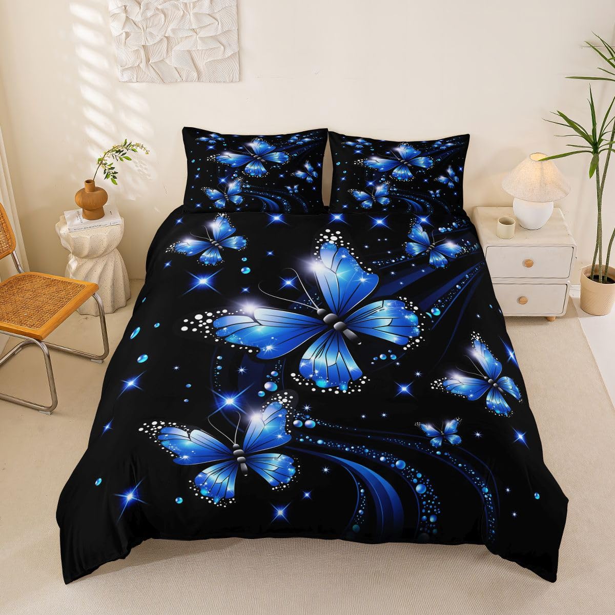Housse de couette enfant grand confort au motif de papillon rêveur