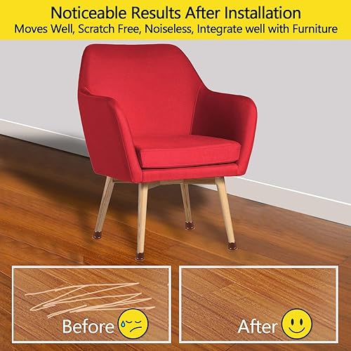 Miniatura 4 de Protectores de suelo de silicona transparente para patas de silla con fieltro, tapas para patas de silla, cubierta de protección de pies de muebles