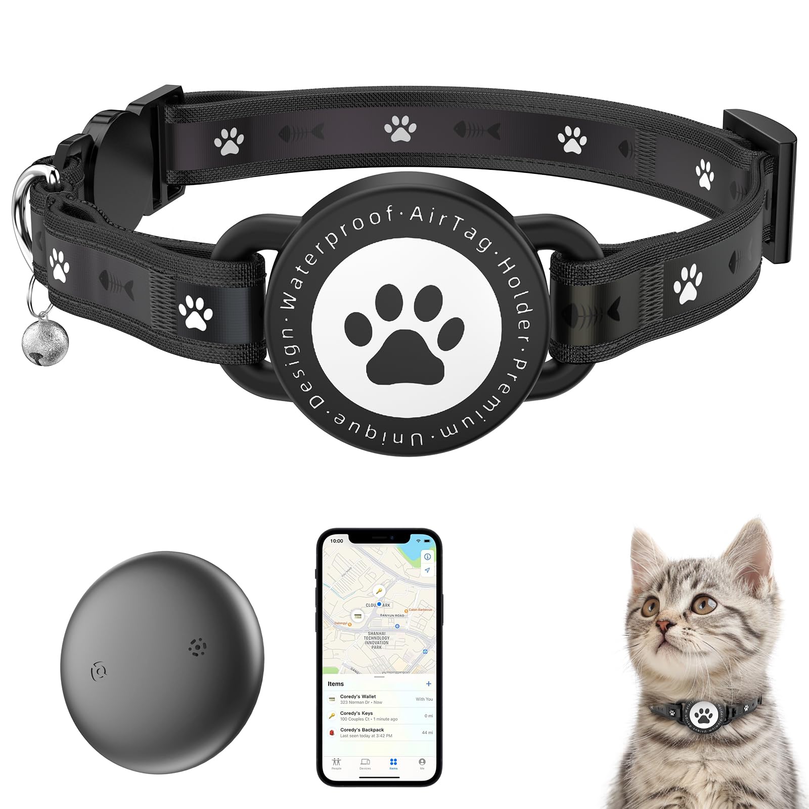 Traqueur de chat - Collier étanche pour chats et chiens
