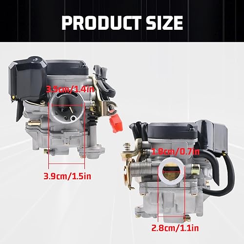 Miniatura 4 de GY6 Carburador para scooter de 49 cc, cuatro tiempos con mejoras en el reactor.