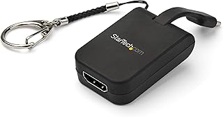 StarTech.com Compact USB C to HDMI Adapter - 4K 30Hz USB Type-C to HDMI Video Display Converter with Keychain Ring - USB-C DP Alt Mode to HDMI Monitor Dongle - Thunderbolt 3 Compatible (CDP2HDFC)