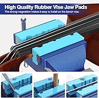 Vista 4 de Tornillo de banco de 4 pulgadas, tornillo de banco de hierro fundido dúctil con base giratoria flexible de 360, tornillo de banco de trabajo en casa