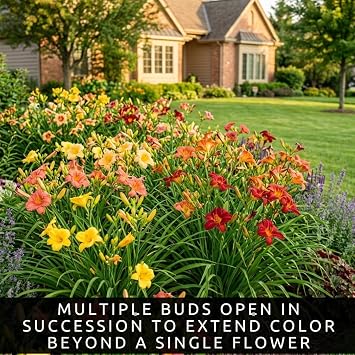 5 Mixed Daylily Bare Roots for Planting, Colorful Perennial Hemerocallis