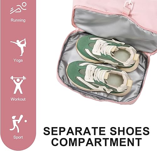 Miniatura 3 de Mochila de gimnasio, pequeña bolsa de gimnasio con compartimento para zapatos, mochila de viaje ligera, para entrenamiento, deportes, casual,